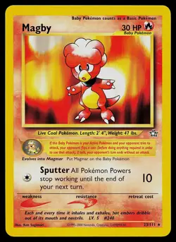 Pokemon Card - Magby Neo Genesis 23/111 Rare - Image 1