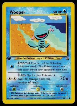 Pokemon Card - Wooper Neo Genesis 82/111 Common 1st Edition - Image 1