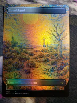 Scrubland FOIL Original Dual Land Proxy Card Custom Van Gogh Painting Art Design - Image 4