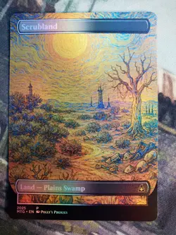 Scrubland FOIL Original Dual Land Proxy Card Custom Van Gogh Painting Art Design - Image 5