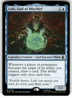 Loki, God of Mischief 65 NM MTG Marvel Super Heroes Magic - Image 1