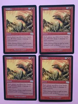 Magic the Gathering MTG Urza's Saga WILDFIRE X 4 Rare LP/EX 1998 Nice! - Image 1