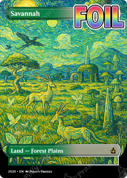 Savannah FOIL Original Dual Land Proxy Card Custom Van Gogh Painting Art Design - Image 1