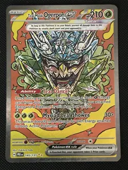 Pokemon TCG Teal Mask Ogerpon EX Prismatic Evolutions Card 145/131 SIR - Image 1