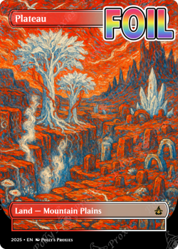 Plateau FOIL Original Dual Land Proxy Card Custom Van Gogh Painting Art Design - Image 1