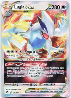Lugia VSTAR 139/195 Holo VSTAR Rare Silver Tempest Pokemon Holo Near Mint - Image 1