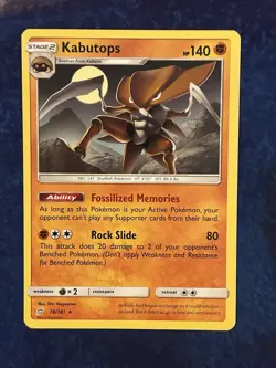 Pokemon Kabutops Rare # 78/181 - SM Team Up - LP - Image 1