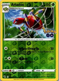 Ariados Uncommon Pokemon GO 007/078 NM Reverse - Image 1