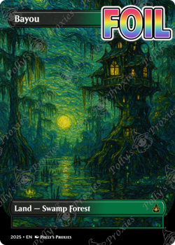 Bayou FOIL Original Dual Land Proxy Card Custom Van Gogh Painting Art Design - Image 1