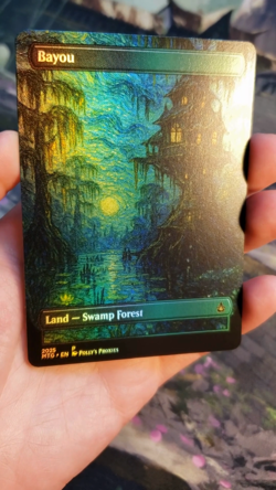 Bayou FOIL Original Dual Land Proxy Card Custom Van Gogh Painting Art Design - Image 2