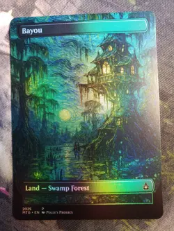 Bayou FOIL Original Dual Land Proxy Card Custom Van Gogh Painting Art Design - Image 3