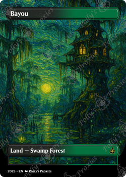 Bayou FOIL Original Dual Land Proxy Card Custom Van Gogh Painting Art Design - Image 5