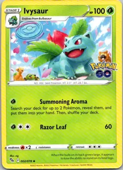 Ivysaur Uncommon Pokemon GO 002/078 NM - Image 1