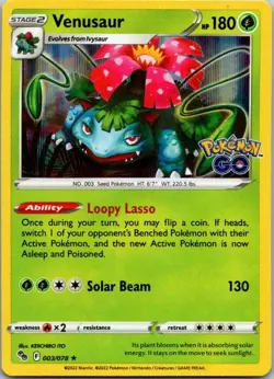 Venusaur Holo Rare Pokemon GO 003/078 NM - Image 1