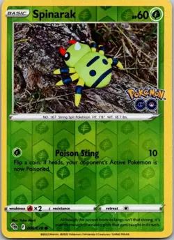 Spinarak Common Pokemon GO 006/078 MP Reverse - Image 1