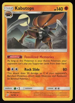 KABUTOPS 78/181 RARE TEAM UP POKEMON MP - Image 1