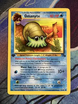 Pokemon 1999 Fossil First Edition: Omanyte (52/62) LP - Image 1