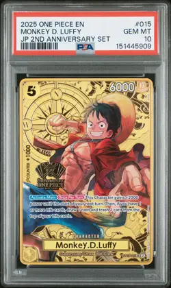 PSA 10 MONKEY D LUFFY ST13-015 JAPANESE 2ND ANNIVERSARY SET ENGLISH ONE PIECE 😍 - Image 1