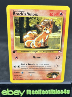 Pokemon Card 1st Edition Brock’s Vulpix 73/132 Gym Heroes Common Wotc 2000 Mint - Image 1