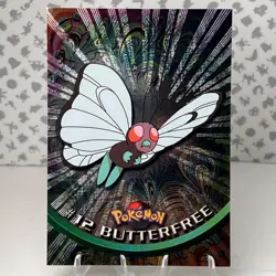 1999 Topps TV Series #12 Butterfree Flames Card Pokemon TCG Foil Black Label #12 - Image 1