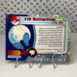 1999 Topps TV Series #12 Butterfree Flames Card Pokemon TCG Foil Black Label #12 - Image 3