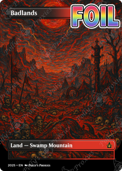 Badlands FOIL Original Dual Land Proxy Card Custom Van Gogh Painting Art Design - Image 1