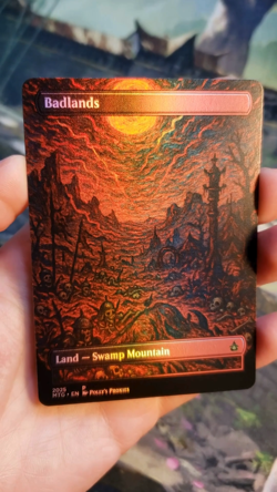 Badlands FOIL Original Dual Land Proxy Card Custom Van Gogh Painting Art Design - Image 2