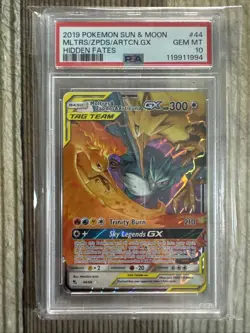Moltres & Zapdos & Articuno GX 44/68 - Pokemon Hidden Fates Sun Moon Card PSA 10 - Image 1