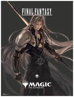 Magic Mtg Final Fantasy Poster Sephiroth Foil Exclusive Store Promo New 61x46cm - Image 1