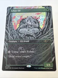 MTG Magic - Arbor elf - NM mtg - secret lair drop - ENG x1 - borderless Foil - Image 1