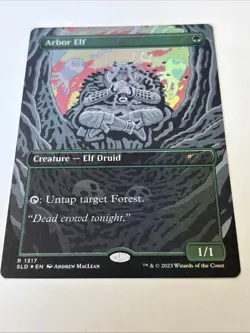 MTG Magic - Arbor elf - NM mtg - secret lair drop - ENG x1 - borderless Foil - Image 2