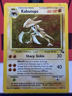 Kabutops 9/62 Fossil Holo Rare 1999 WOTC Pokemon TCG MP - Image 3