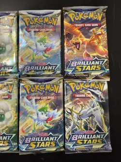 POKEMON TCG! 6x SWSH Brilliant Stars BOOSTER PACK SEALED BRAND NEW - Lot Of 6 - Image 2