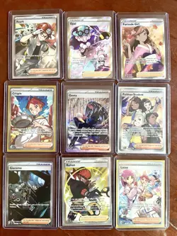 9 Pokemon TCG Pack Fresh Trainer Holo Cards - Image 1