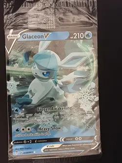 Pokemon PTCG Glaceon V 2023 Holiday Advent Snowflake Stamp Promo 040/203 Sealed - Image 1