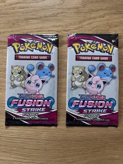 2x Pokemon TCG Sword & Shield Fusion Strike Promo 3 Card Fun Pack - Image 1