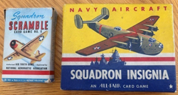 Vintage Squadron Insignia & Squadron Scramble Card Games WWII Era Both Complete - Image 1