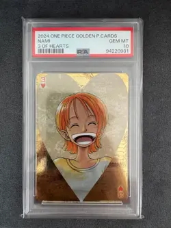 ONE PIECE Golden Playing Cards PSA10 Nami Straw Hat Pirates - Image 1