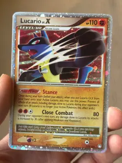 LUCARIO Lv.X 122/123 Mysterious Treasures HOLO rare Pokemon TCG card NM - Image 2