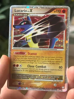 LUCARIO Lv.X 122/123 Mysterious Treasures HOLO rare Pokemon TCG card NM - Image 3