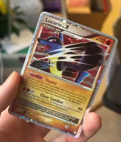 LUCARIO Lv.X 122/123 Mysterious Treasures HOLO rare Pokemon TCG card NM - Image 4