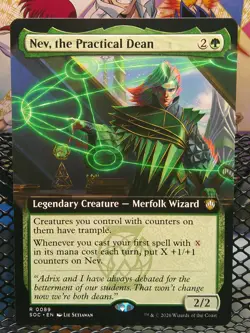 Nev, the Practical Dean (Extended Art) 89 SOC Secrets of Strixhaven NM - Image 1