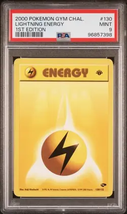 2000 POKEMON GYM CHALLENGE #130 LIGHTNING ENERGY PSA 9 MINT 1ST EDITION - Image 1