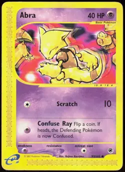 Abra 93/165 Common Expedition Base Set Pokemon Moderately Played - Image 1