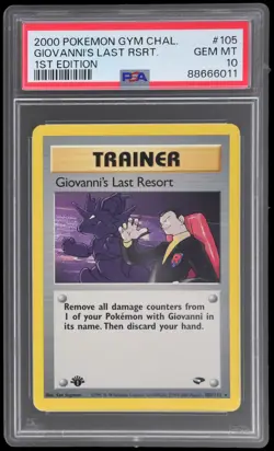 2000 Pokemon Gym Challenge Giovanni's Last Resort #105 PSA 10 1st Edition - Image 1