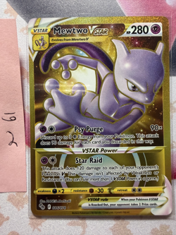 Pokemon TCG Mewtwo VSTAR 086/078 Gold Secret Rare Holo NM - Image 1