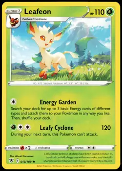 Leafeon 013/189 Rare Astral Radiance NM Pokemon ASR - Image 1
