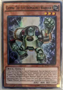 YuGiOh Gamma the Electromagnet Warrior Super Rare 1st Edition SDMY-EN003 - Image 1