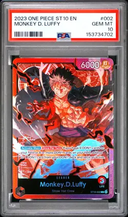 2023 ONE PIECE - MONKEY D. LUFFY - ULTRA DECK ST10-002 THE THREE CAPTAINS PSA 10 - Image 1