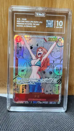 One Piece CCG Tag 10 Nami Manga Alternate Art OP01-016 Japanese - Image 1